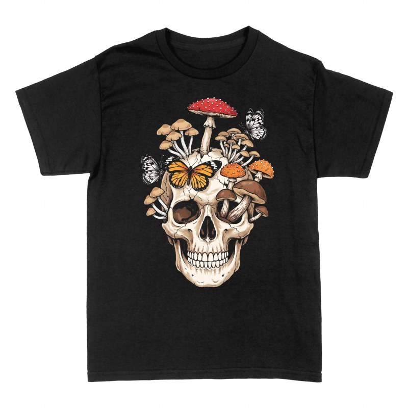 T-shirts: Cr&acirc;ne aux champignons et papillons
