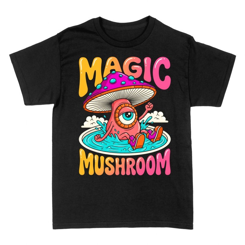 T-shirts: Champignon magique psych&eacute;d&eacute;lique &agrave; &oelig;il