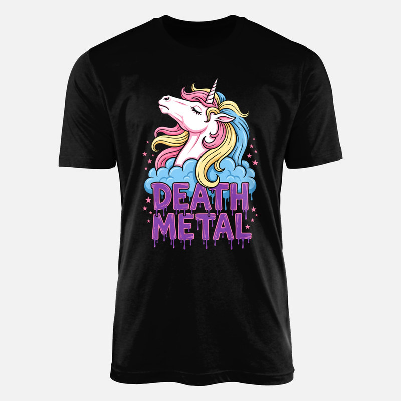 T-shirts: Licorne kawaii death metal