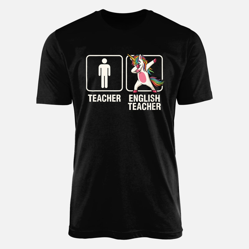T-shirts: Professeur vs Prof d'anglais licorne dab