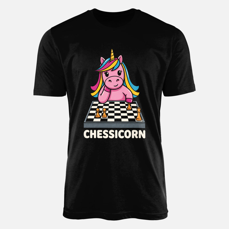 T-shirts: Licorne joueuse d'&eacute;checs kawaii