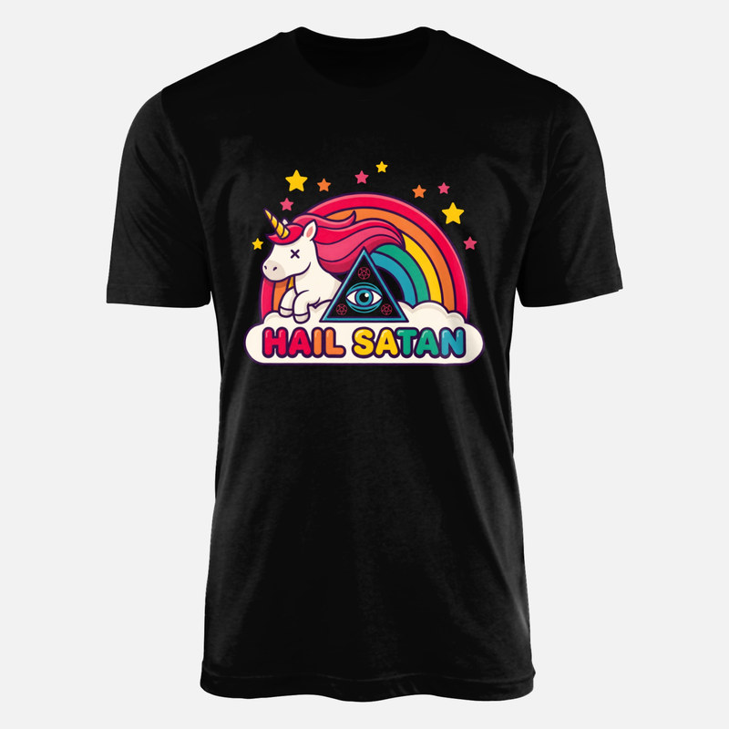 T-shirts: Licorne kawaii satanique Hail Satan