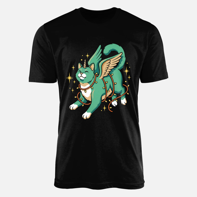 T-shirts: Chat licorne et guirlande de No&euml;l