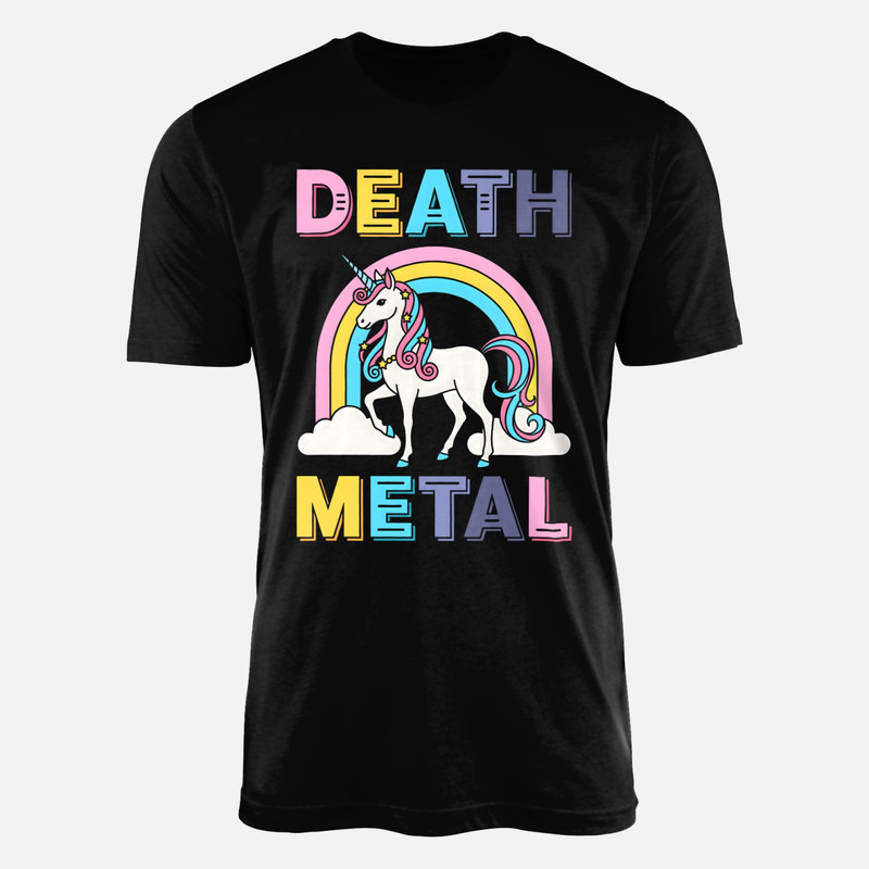 T-shirts: Licorne pastel death metal arc-en-ciel