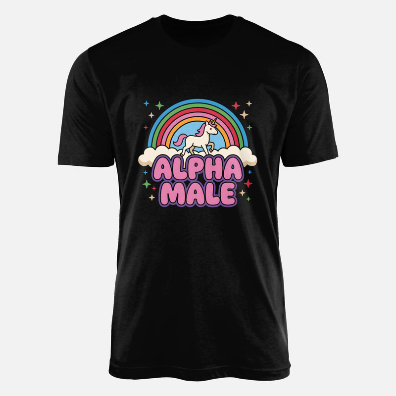 T-shirts: Licorne m&acirc;le alpha arc-en-ciel