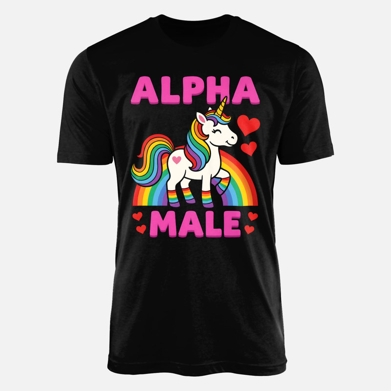 T-shirts: Licorne m&acirc;le alpha arc-en-ciel