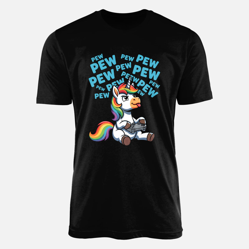 T-shirts: Licorne gamer aux manettes
