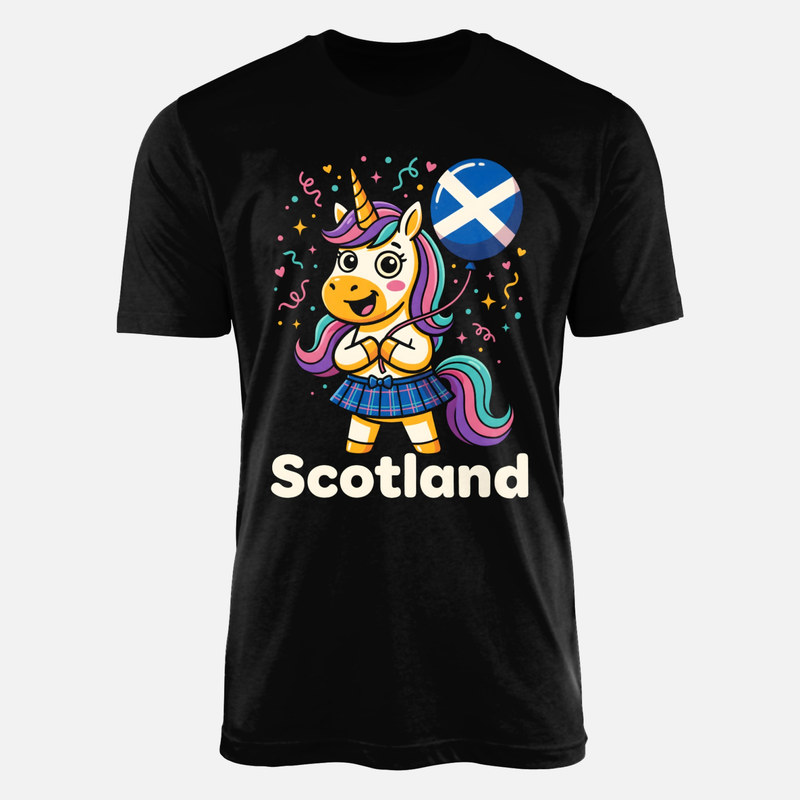 T-shirts: Licorne &eacute;cossaise en kilt et ballon