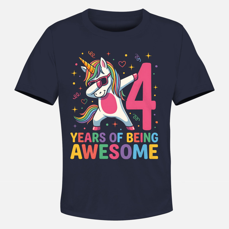T-shirts: Licorne dabbing 4 ans anniversaire