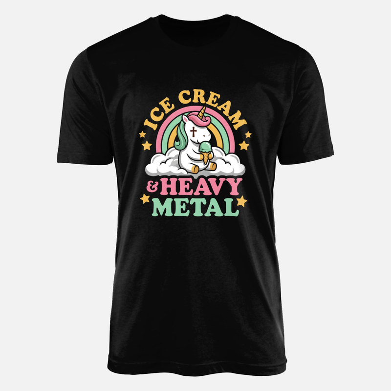 T-shirts: Licorne heavy metal et glace