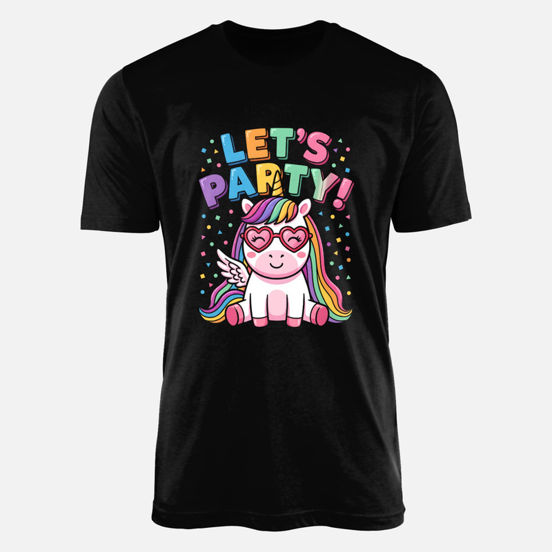 T-shirts: Licorne de f&ecirc;te et lunettes c&oelig;ur