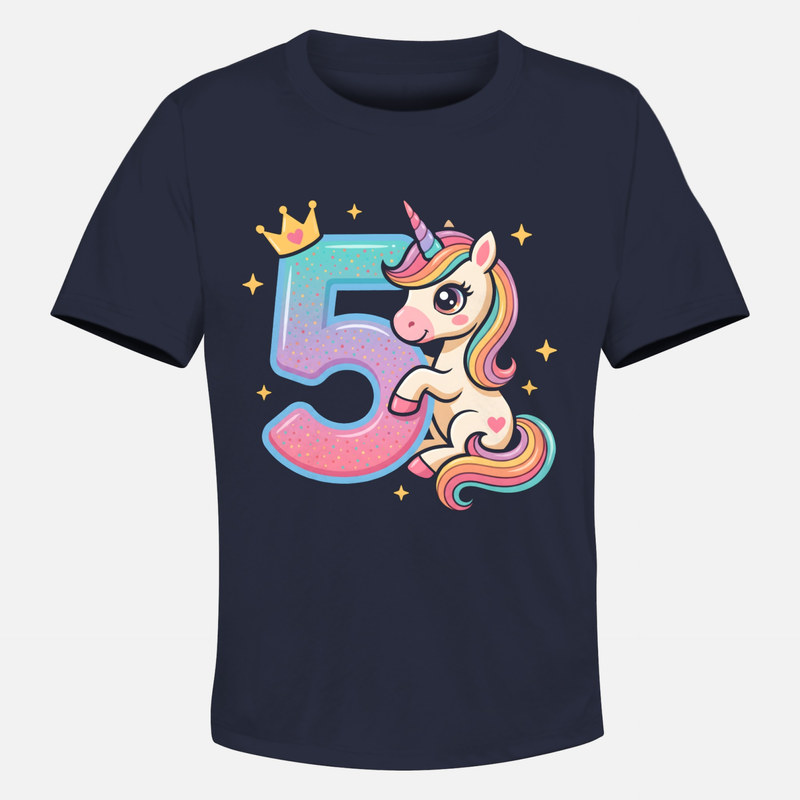 T-shirts: Licorne kawaii chiffre 5 anniversaire
