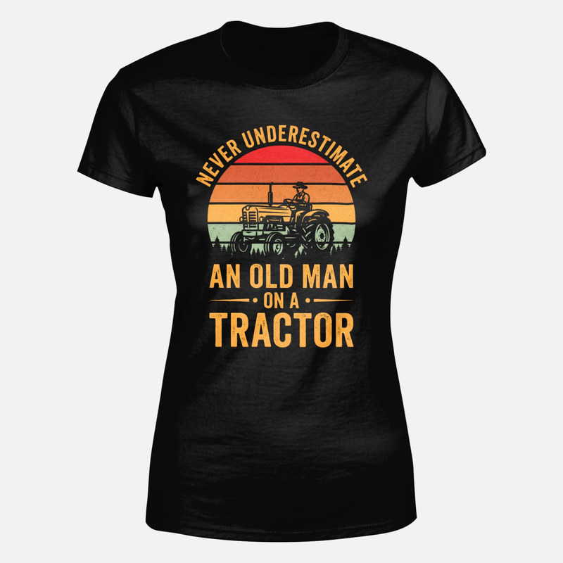 T-shirts: Vieil homme sur son tracteur r&eacute;tro