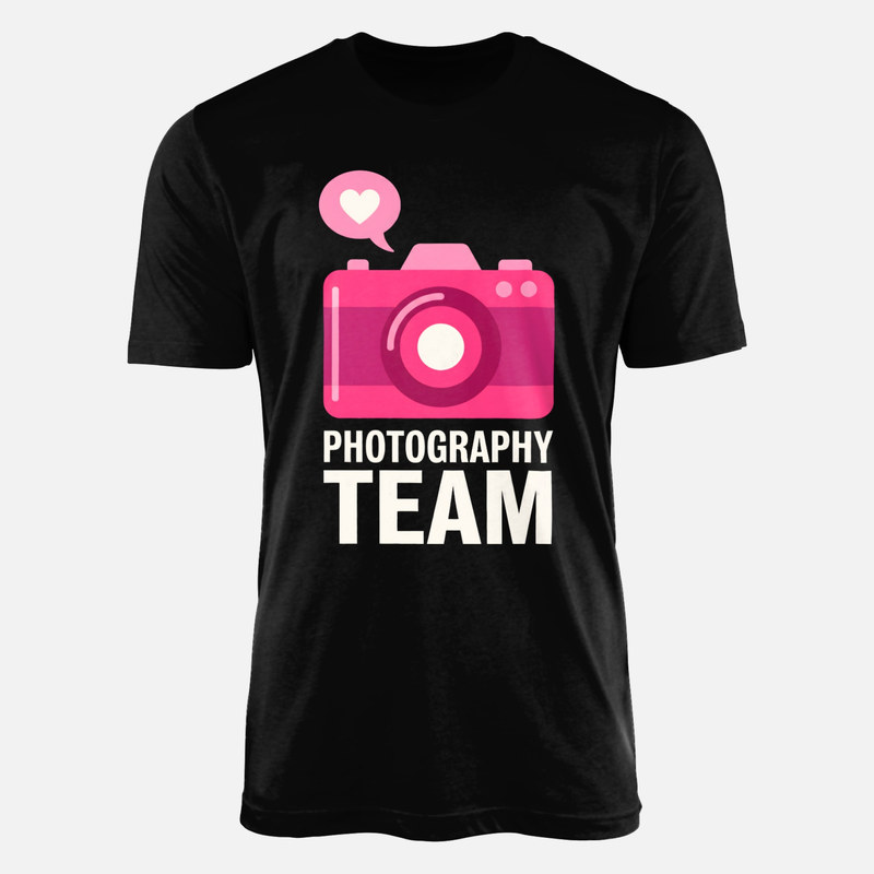 T-shirts: &Eacute;quipe de photo avec cam&eacute;ra rose