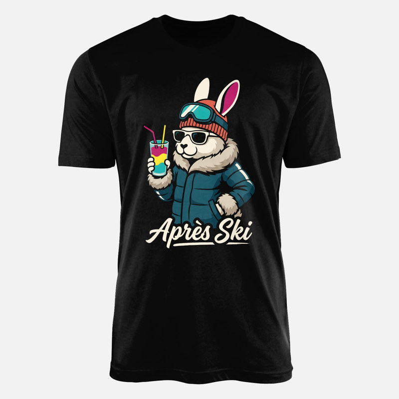T-shirts: Apr&egrave;s ski lapin avec cocktail