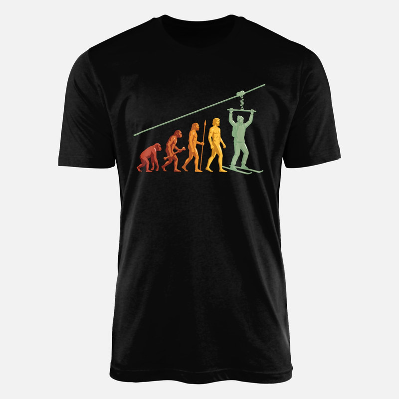 T-shirts: &Eacute;volution de l'homme skieur en t&eacute;l&eacute;ski