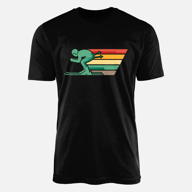 T-shirts: Skieur et bandes r&eacute;tro