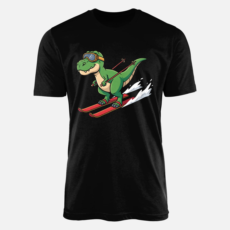 T-shirts: Dinosaure T-Rex &agrave; ski
