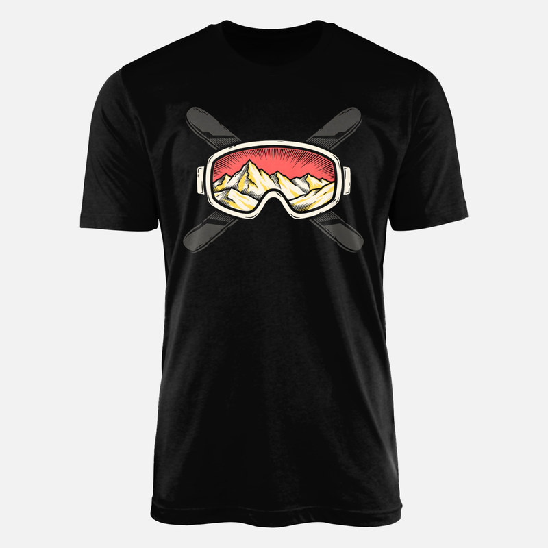 T-shirts: Masque de ski et montagnes
