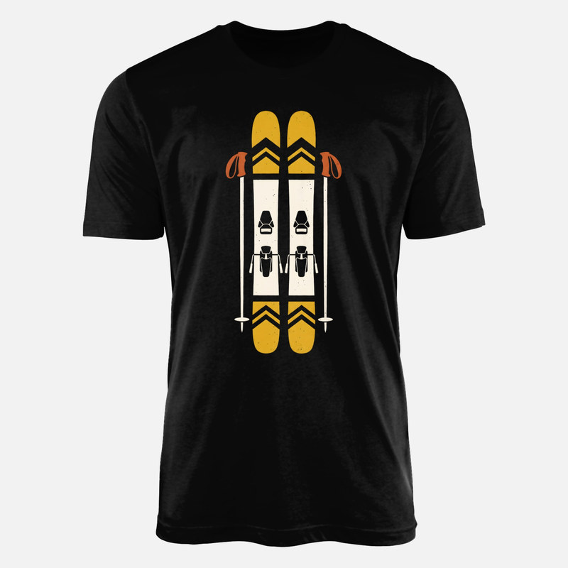 T-shirts: Skis et b&acirc;tons r&eacute;tro