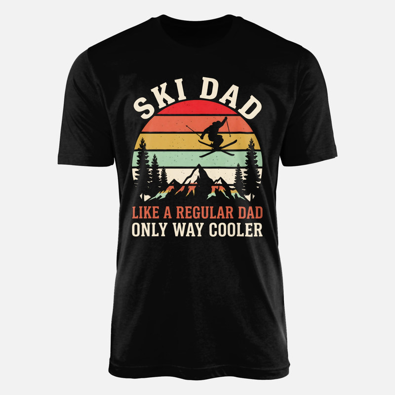 T-shirts: Papa skieur coucher de soleil r&eacute;tro