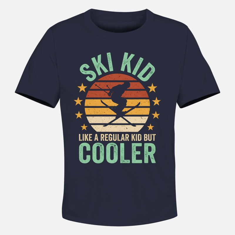 T-shirts: Enfant skieur plus soleil r&eacute;tro
