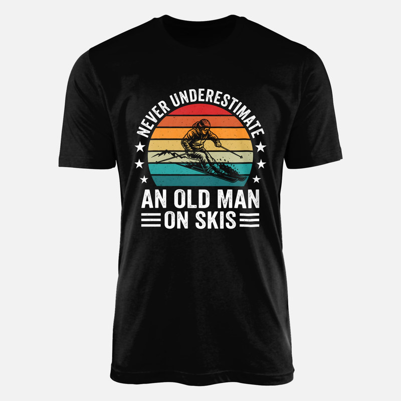 T-shirts: Vieux skieur coucher de soleil r&eacute;tro