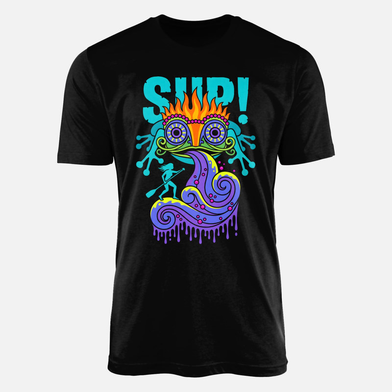 T-shirts: Paddle surf et masque tiki psych&eacute;d&eacute;lique