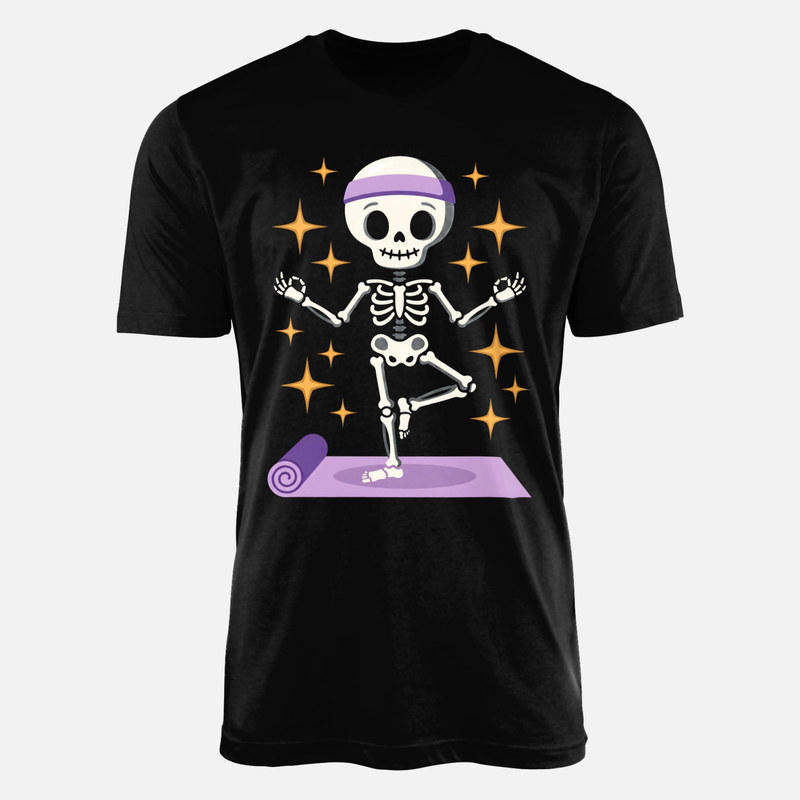 T-shirts: Squelette en posture de yoga