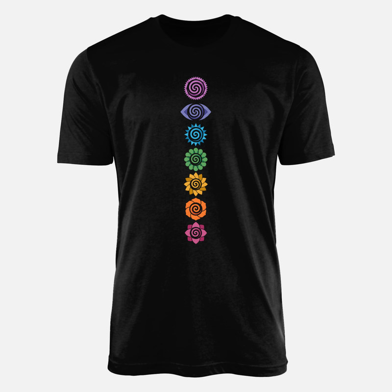 T-shirts: Sept chakras avec spirales