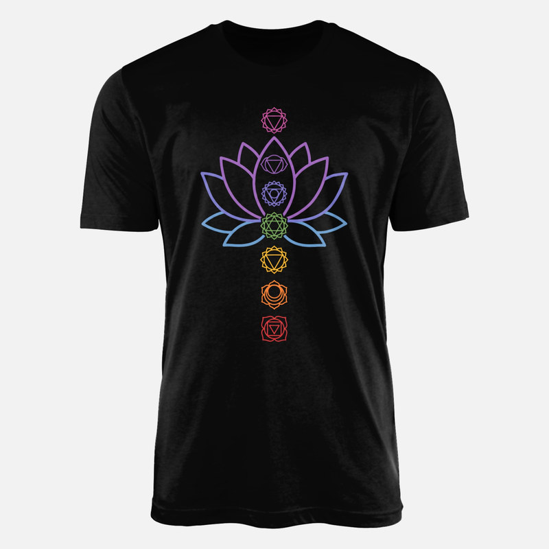 T-shirts: Fleur de lotus et sept chakras