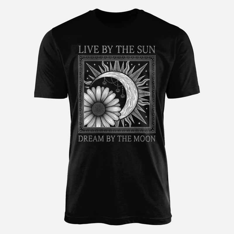 T-shirts: Soleil, lune et fleur c&eacute;leste