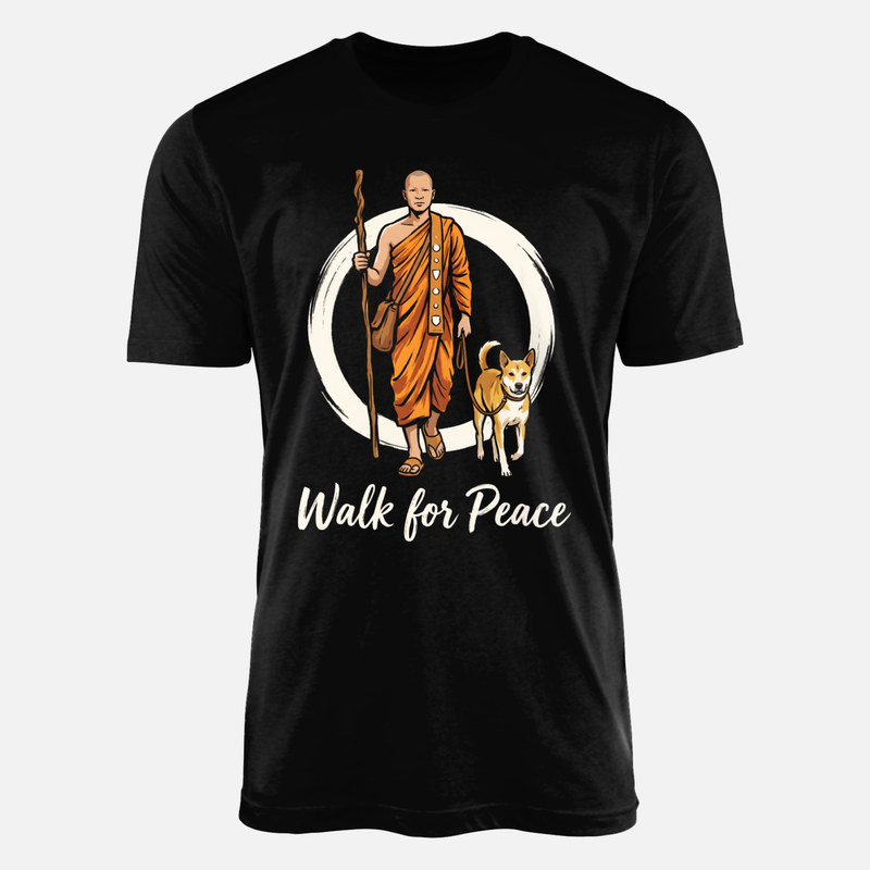 T-shirts: Moine et chien marche pour la paix