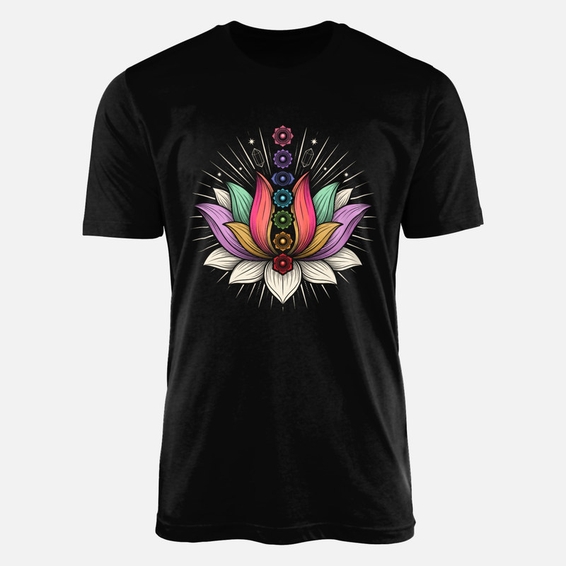 T-shirts: Fleur de lotus et sept chakras