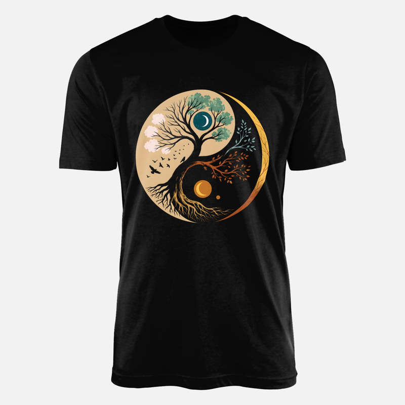 T-shirts: Arbre quatre saisons yin yang