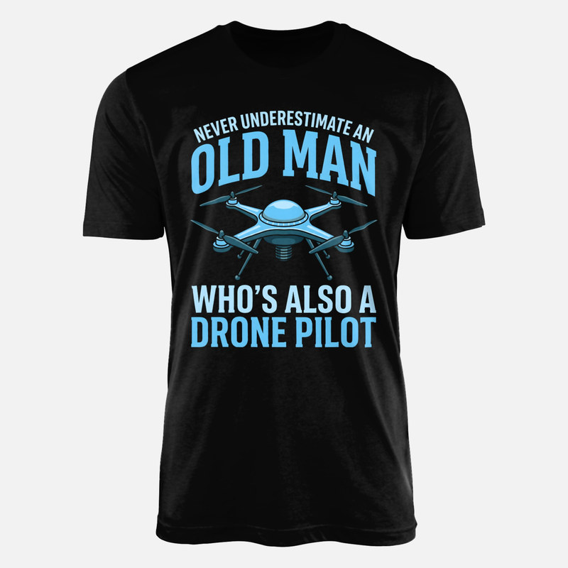 T-shirts: Vieil homme pilote de drone