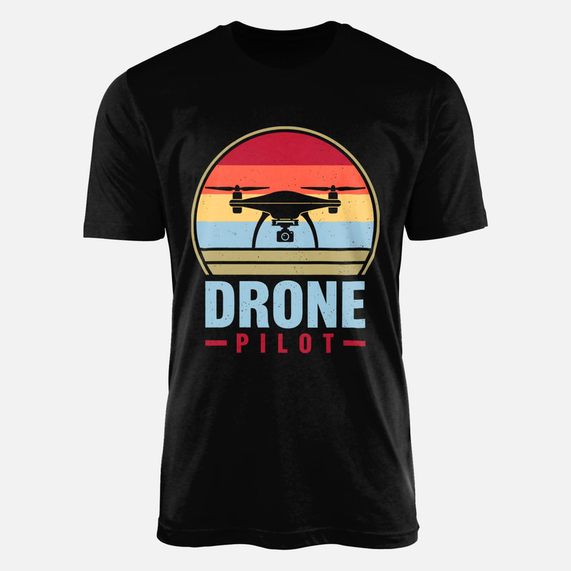 T-shirts: Pilote de drone coucher de soleil retro