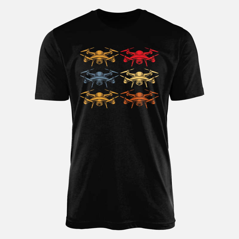 T-shirts: Drones en grille pop art r&eacute;tro