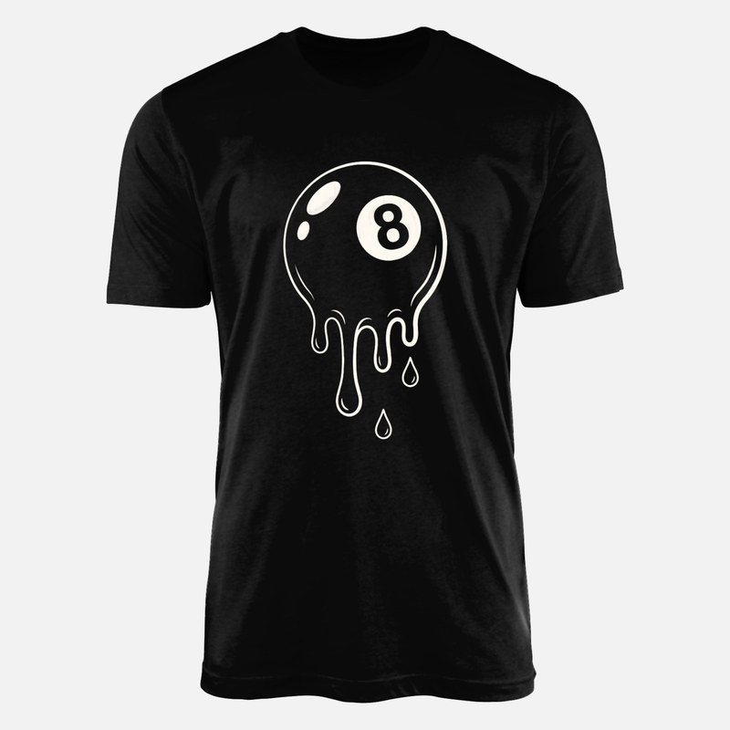 T-shirts: Boule 8 de billard fondue