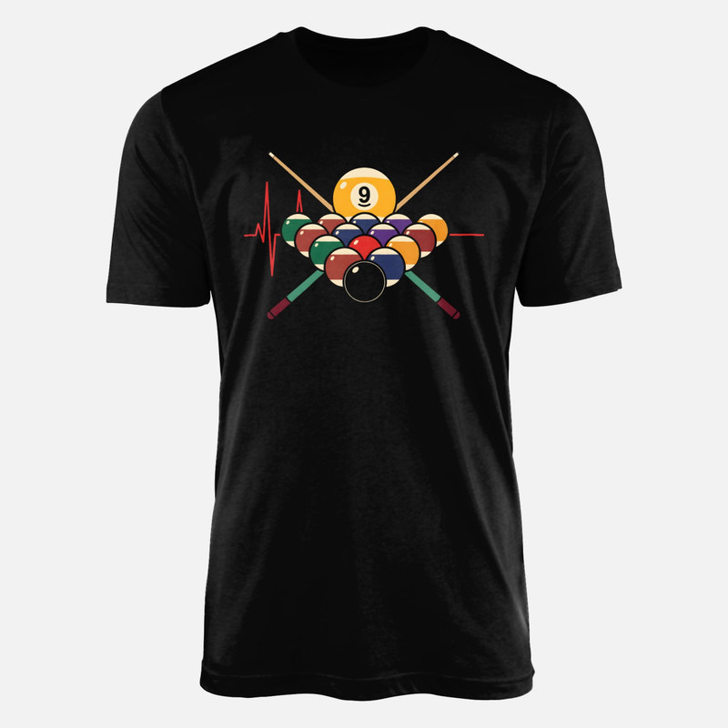 T-shirts: Battement de c&oelig;ur billard et boule 9