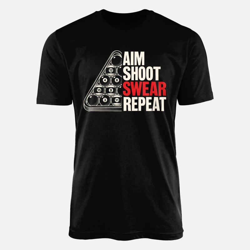 T-shirts: Viser tirer jurer r&eacute;p&eacute;ter billard