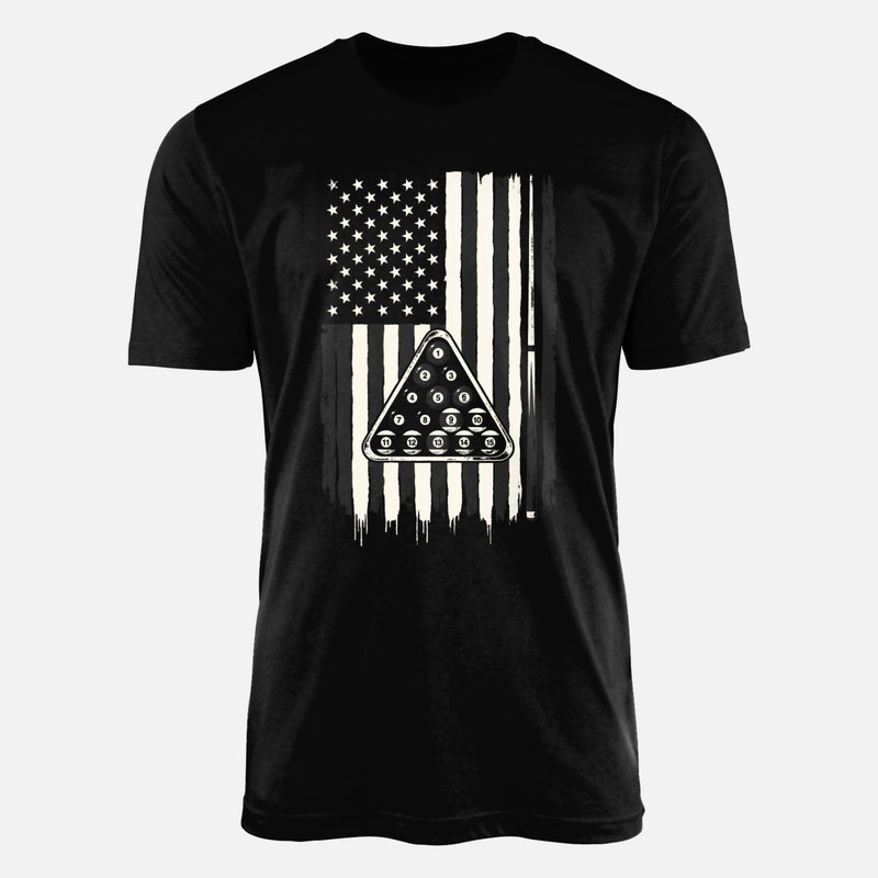 T-shirts: Billard et drapeau am&eacute;ricain grunge