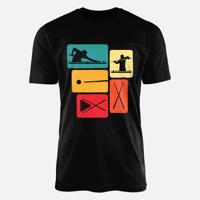 T-shirts: Joueurs de billard blocs r&eacute;tro vintage