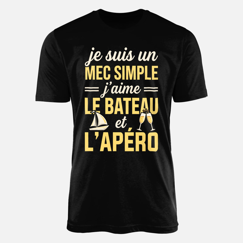 T-shirts: Mec simple bateau et ap&eacute;ro