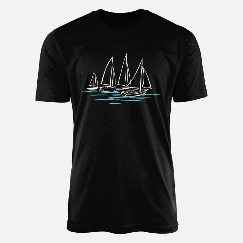 T-shirts: Quatre voiliers au pinceau