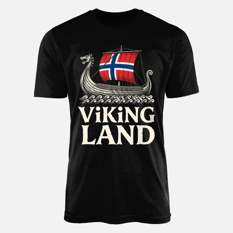 T-shirts: Drakkar viking et drapeau norv&eacute;gien