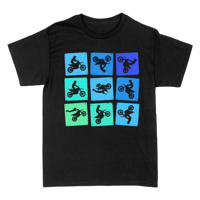 T-shirts: Acrobaties motocross en grille