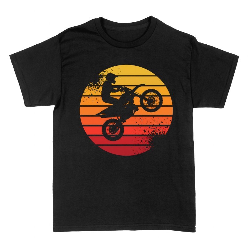 T-shirts: Pilote motocross coucher de soleil retro