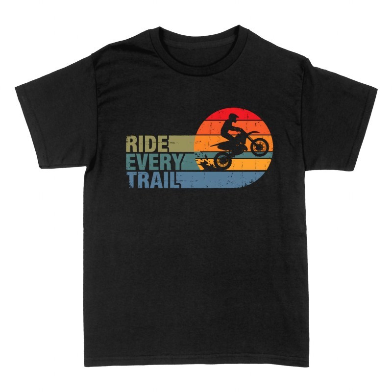 T-shirts: Motocross et coucher de soleil r&eacute;tro