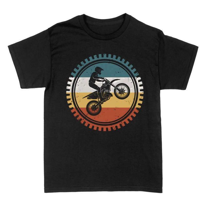 T-shirts: Pilote motocross vintage dans engrenage